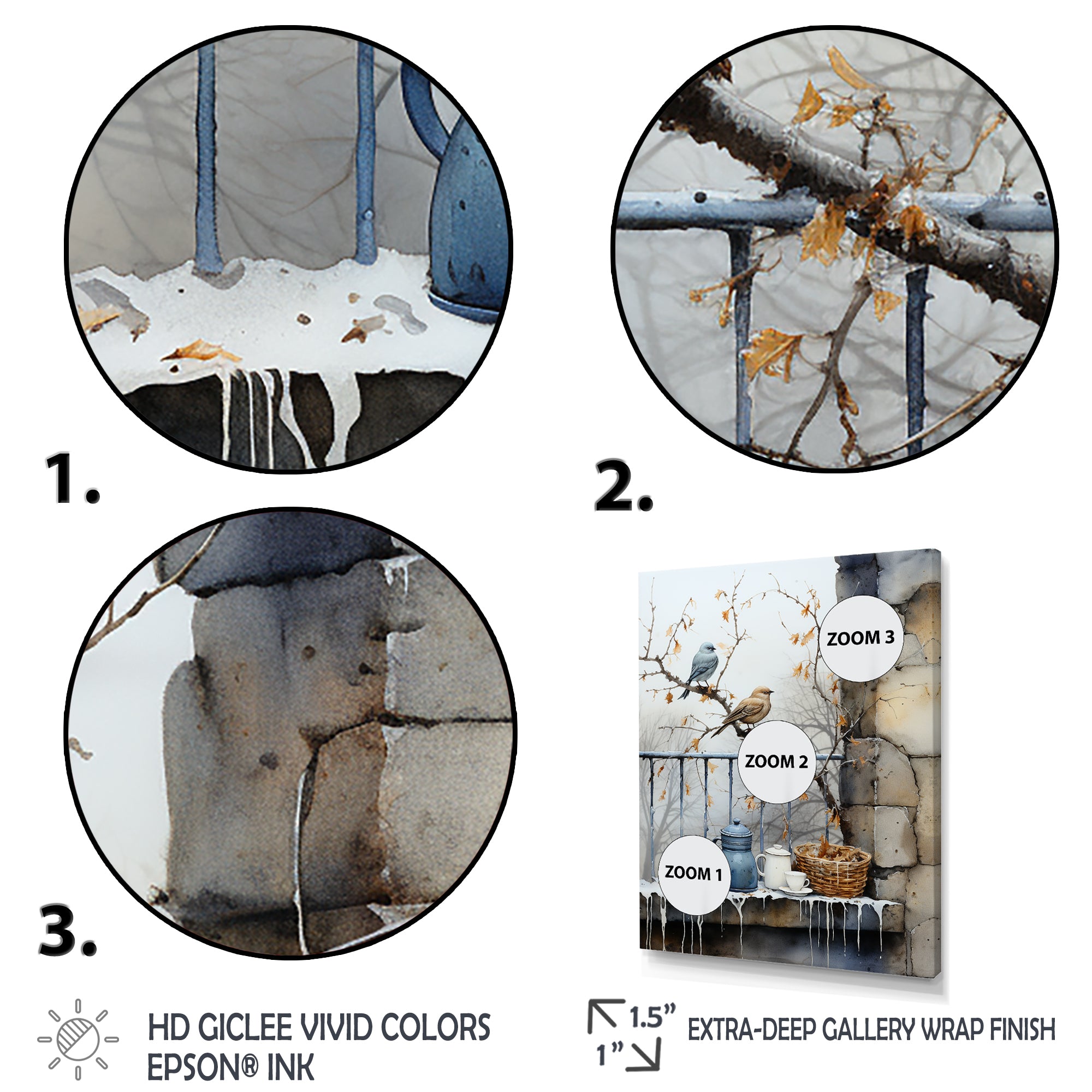 Snowy birds window views - Bird Wall Decor