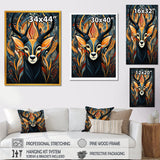 Orange and green African Deer spirit - Deer Framed Canvas Art