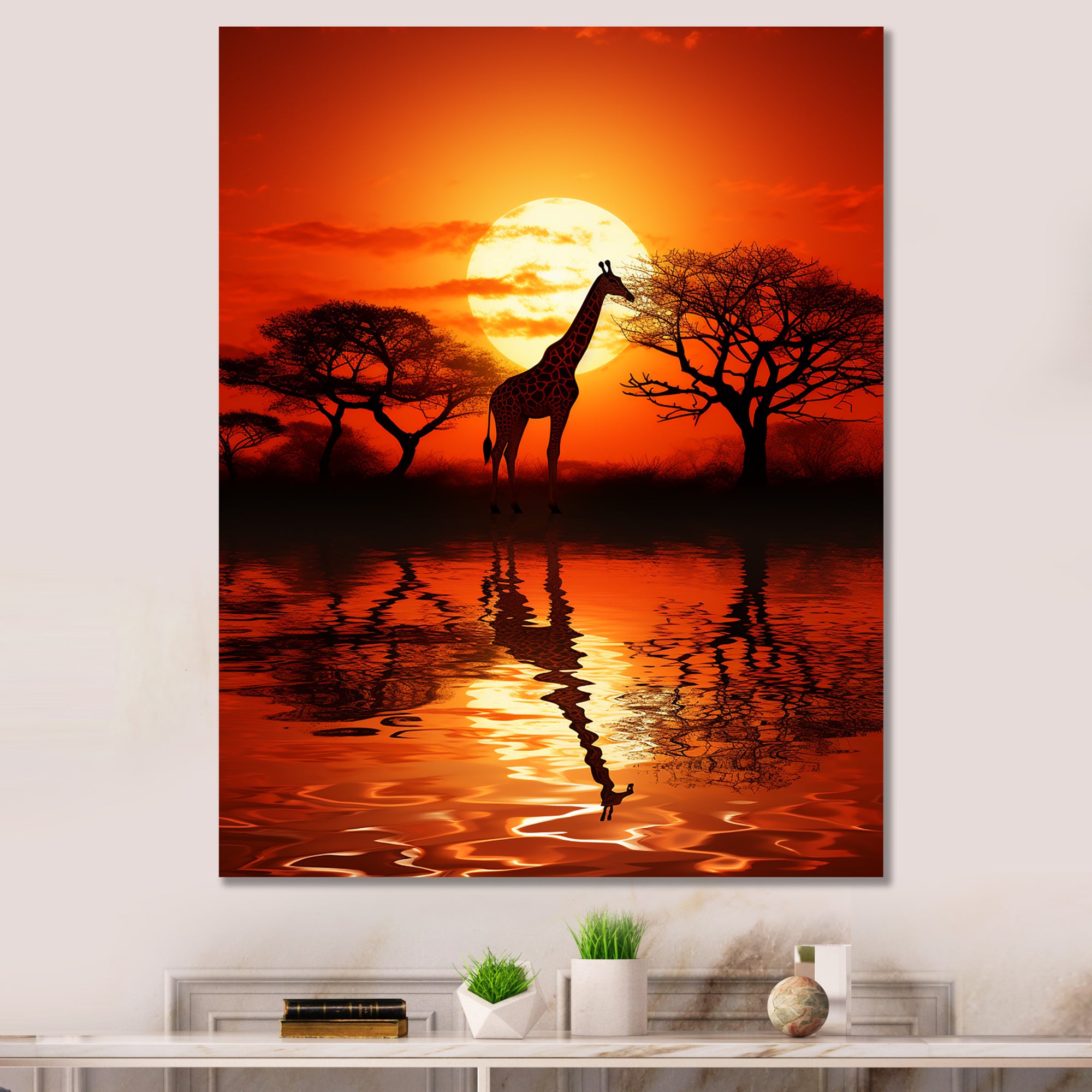 Savanna Safari Adventure giraffe - Giraffe Canvas Wall Art