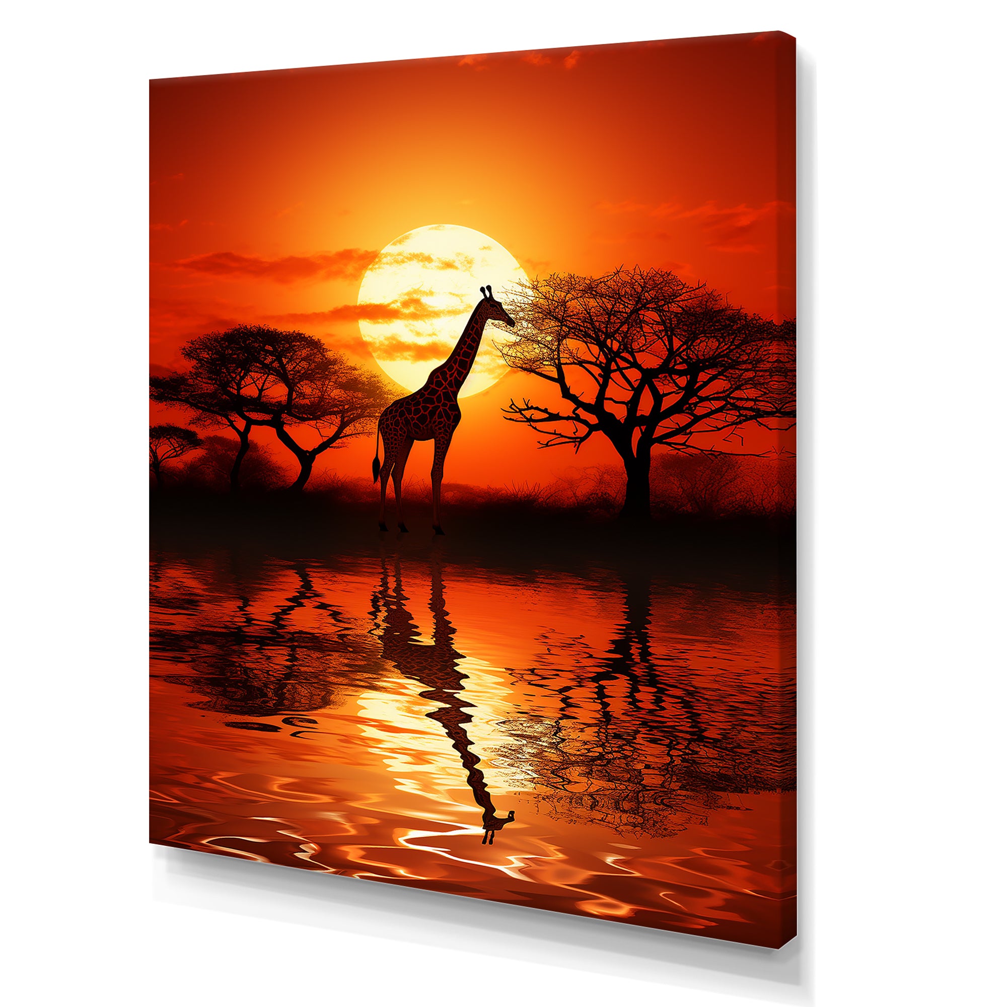 Savanna Safari Adventure giraffe - Giraffe Canvas Wall Art