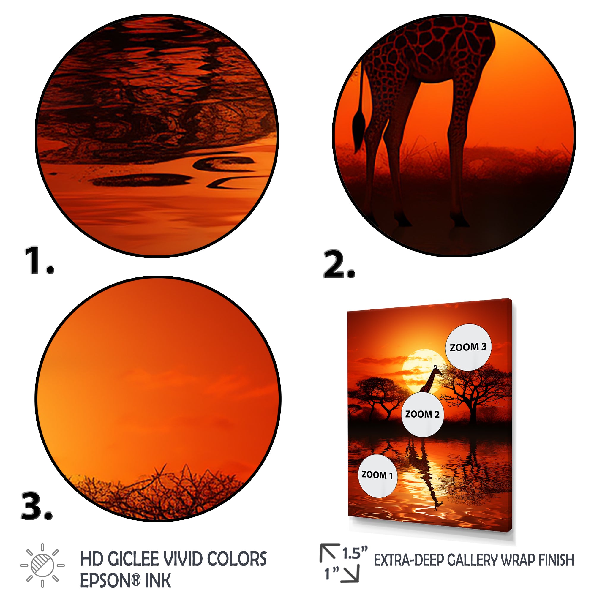 Savanna Safari Adventure giraffe - Giraffe Canvas Wall Art