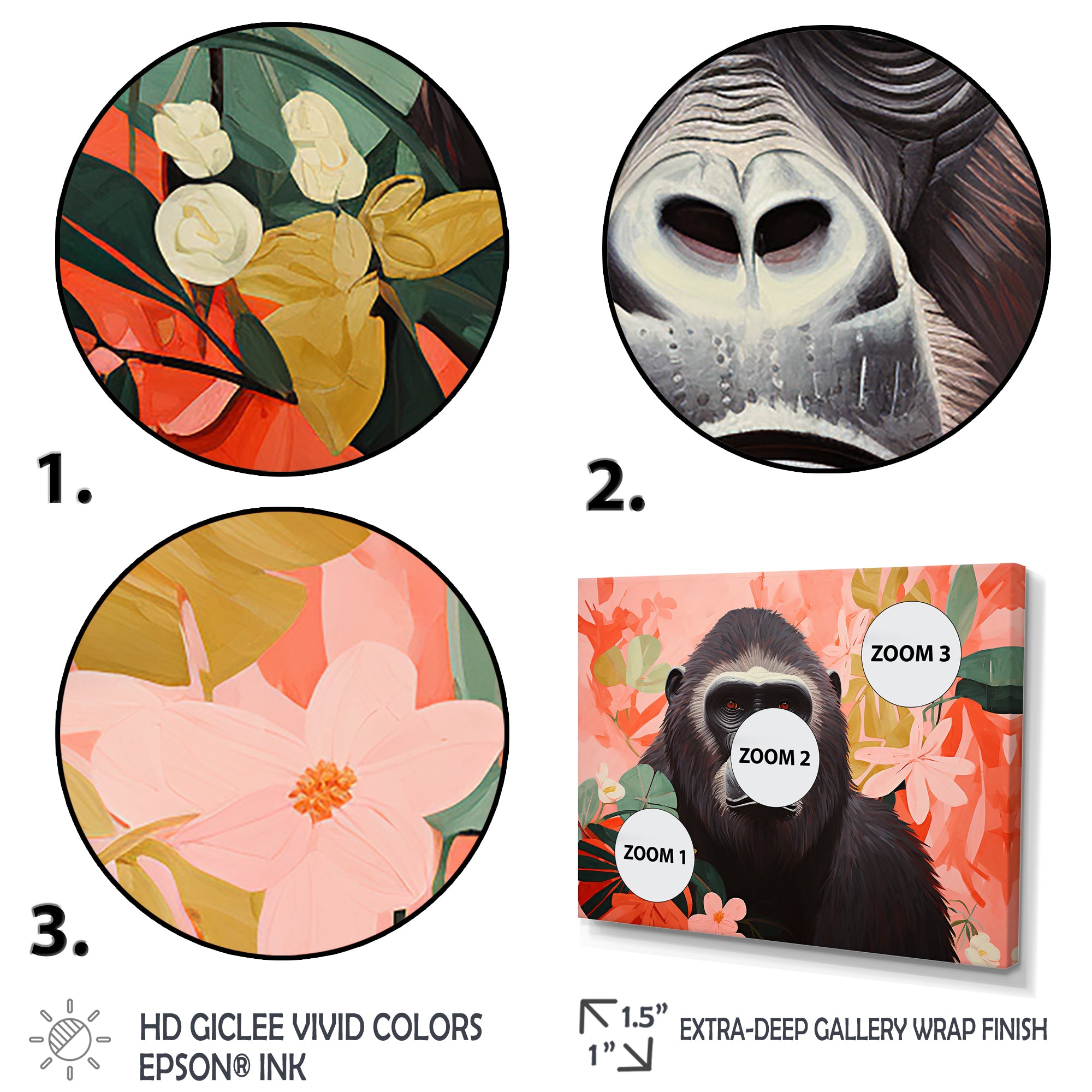Vibrant Gorilla Portrait - Gorilla Wall Decor