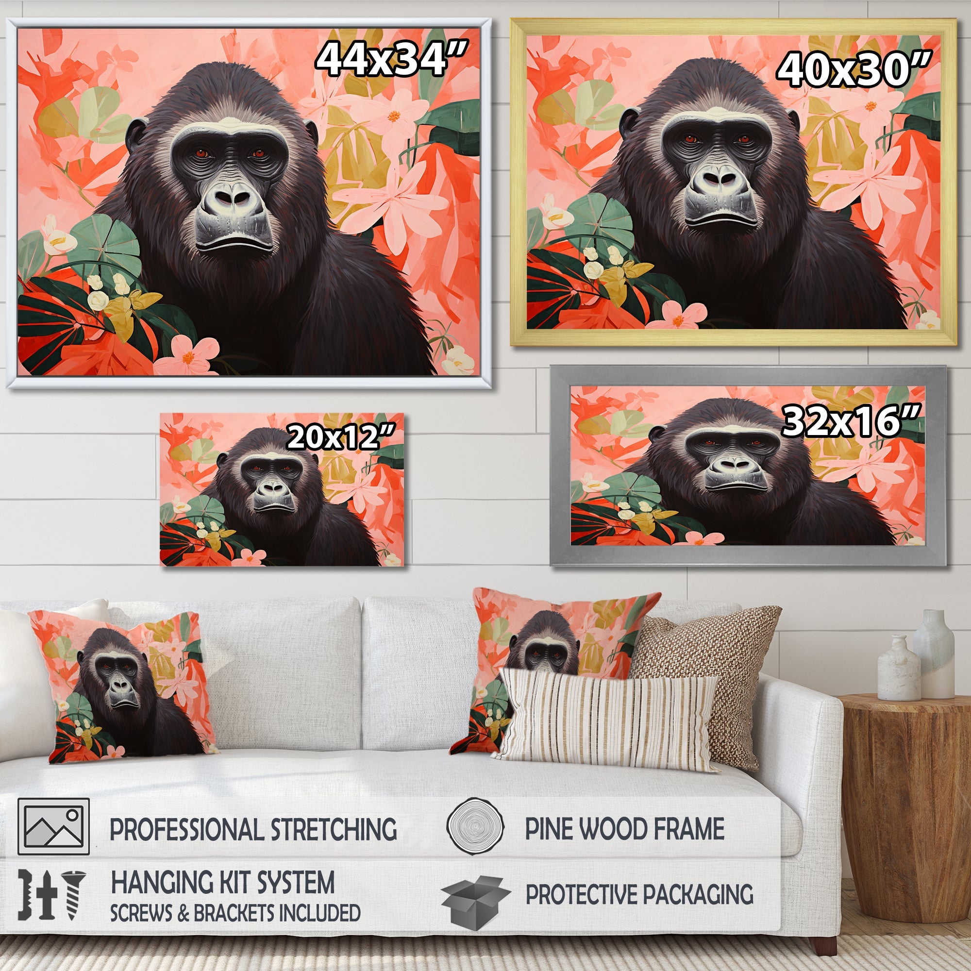 Vibrant Gorilla Portrait - Gorilla Wall Decor