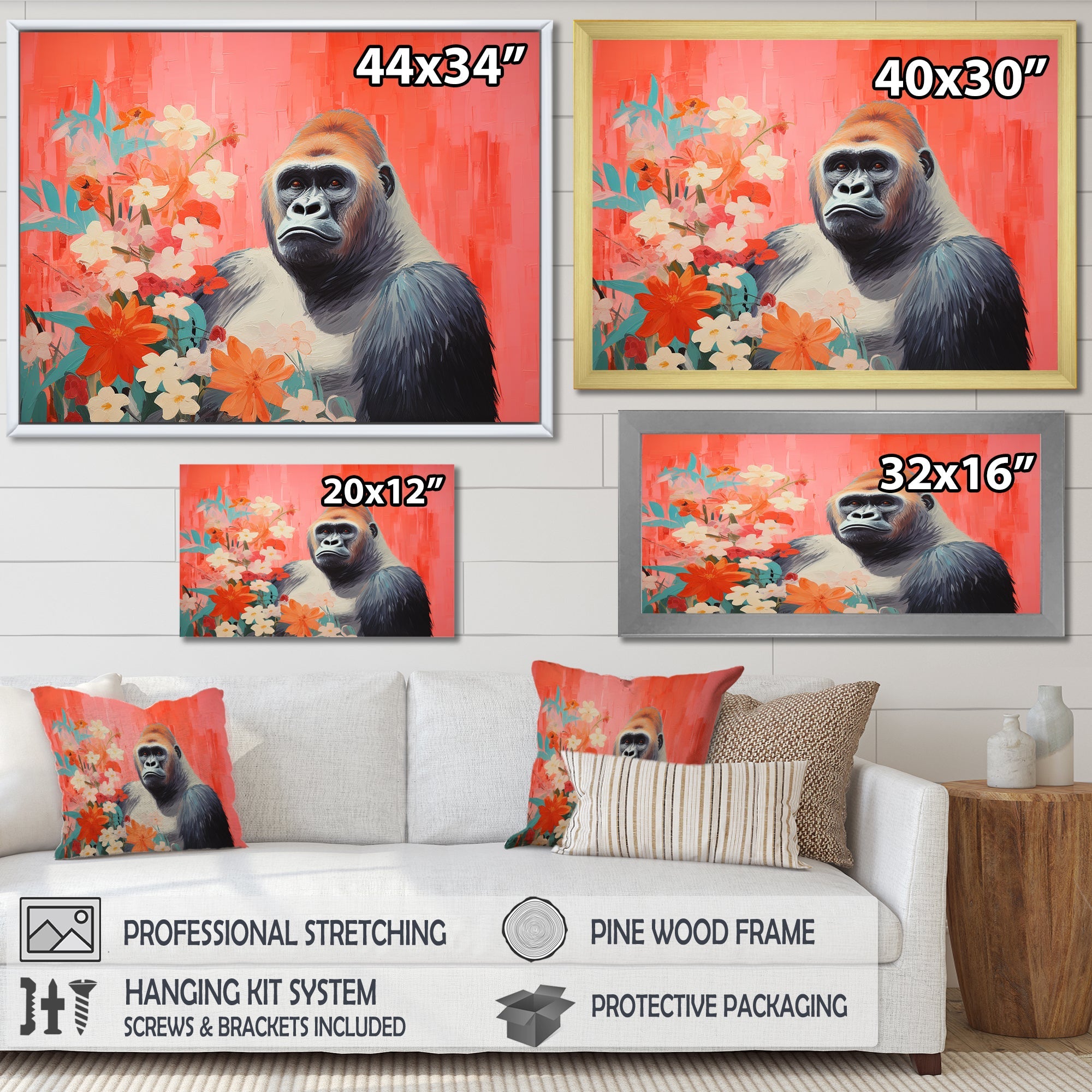 Vibrant Gorilla blooms - Gorilla Wall Art Prints