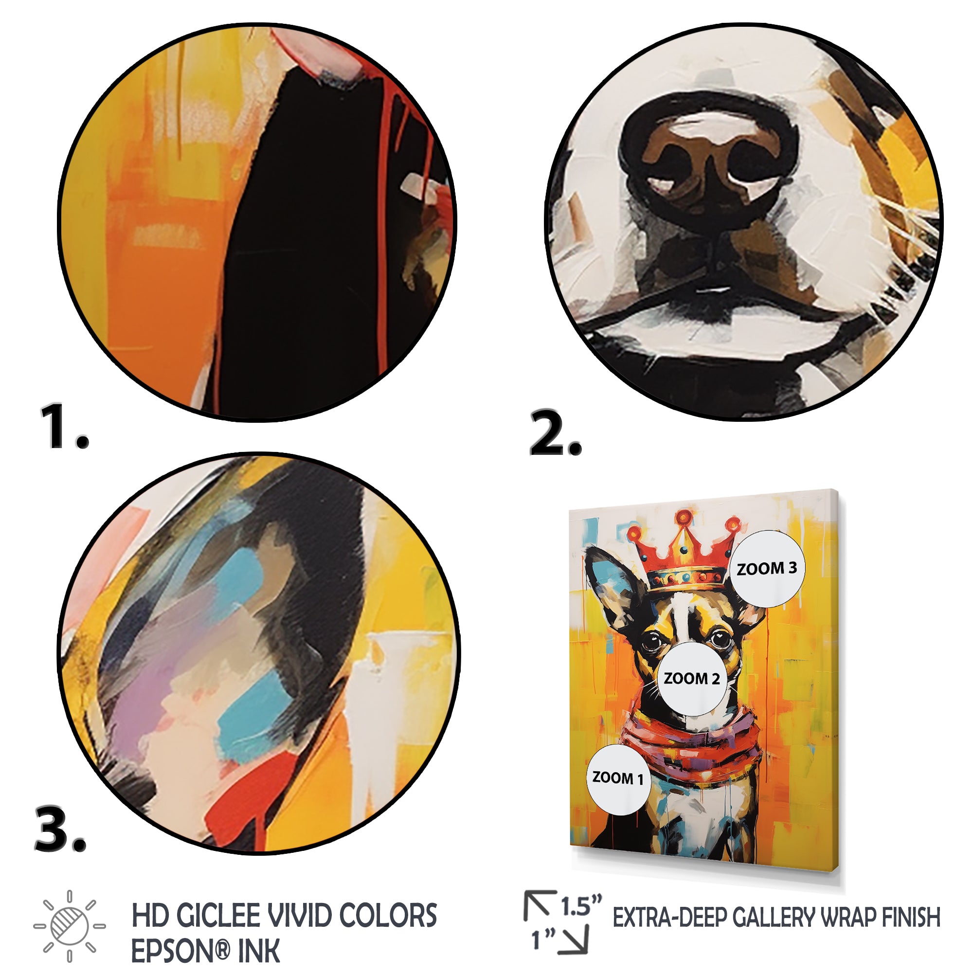 Royal Boston terrier dog - Red Dog Wall Art