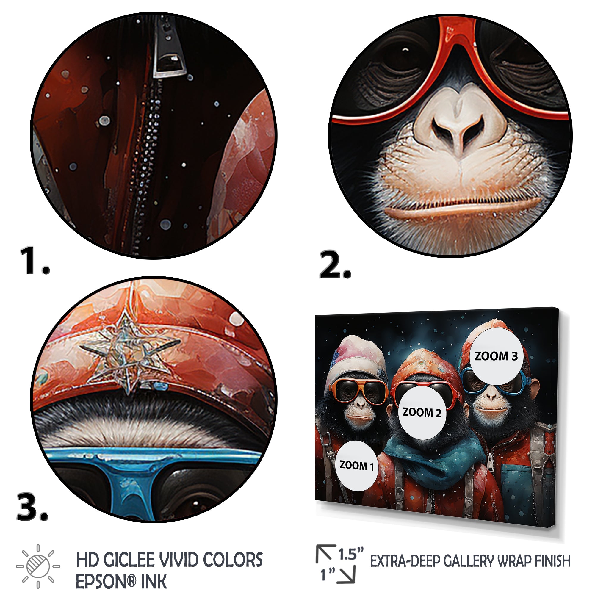 Popart Monkeys at the North Pole - Red Monkey Wall Art