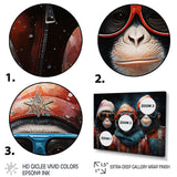 Popart Monkeys at the North Pole - Red Monkey Wall Art