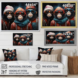 Popart Monkeys at the North Pole - Red Monkey Wall Art