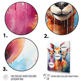 Curious portrait of Llama friends - Llama Large Canvas Wall Art