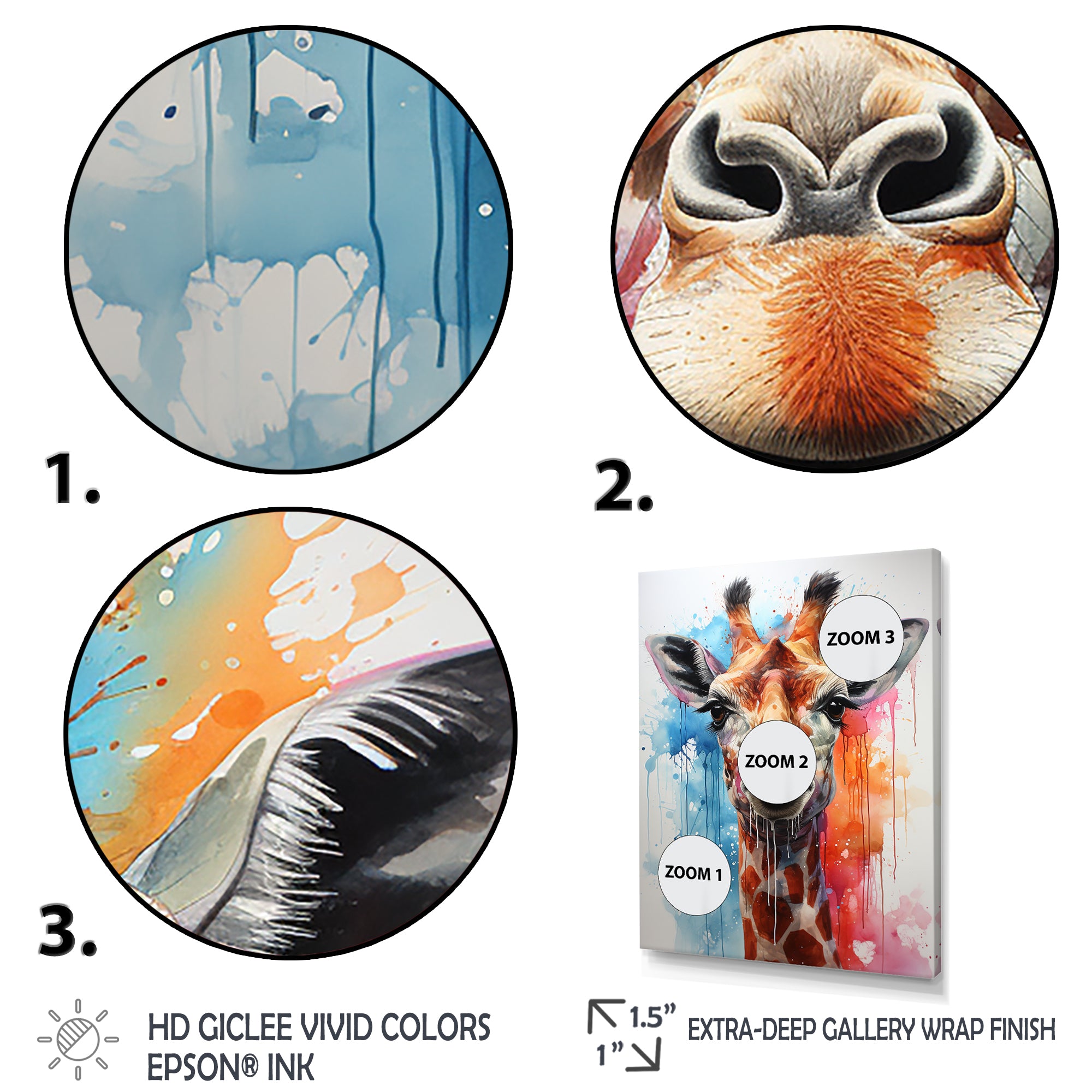 Popart Giraffe portrait - Giraffe Bedroom Wall Art