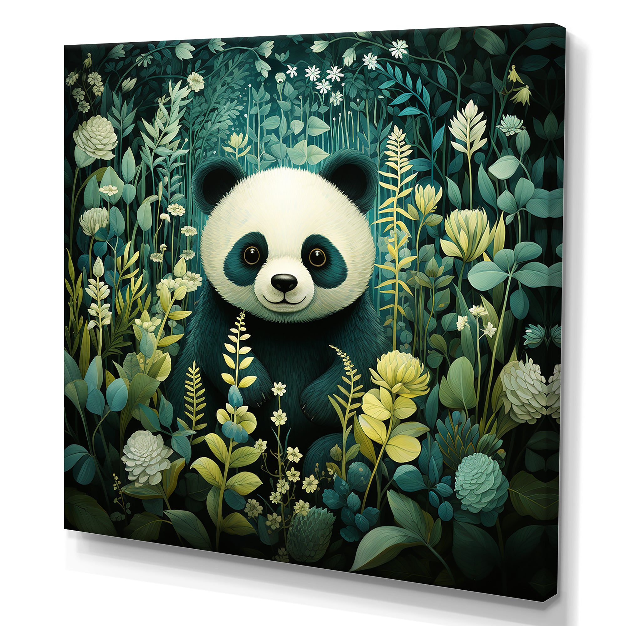 Cute panda children art - White Panda Wall Art