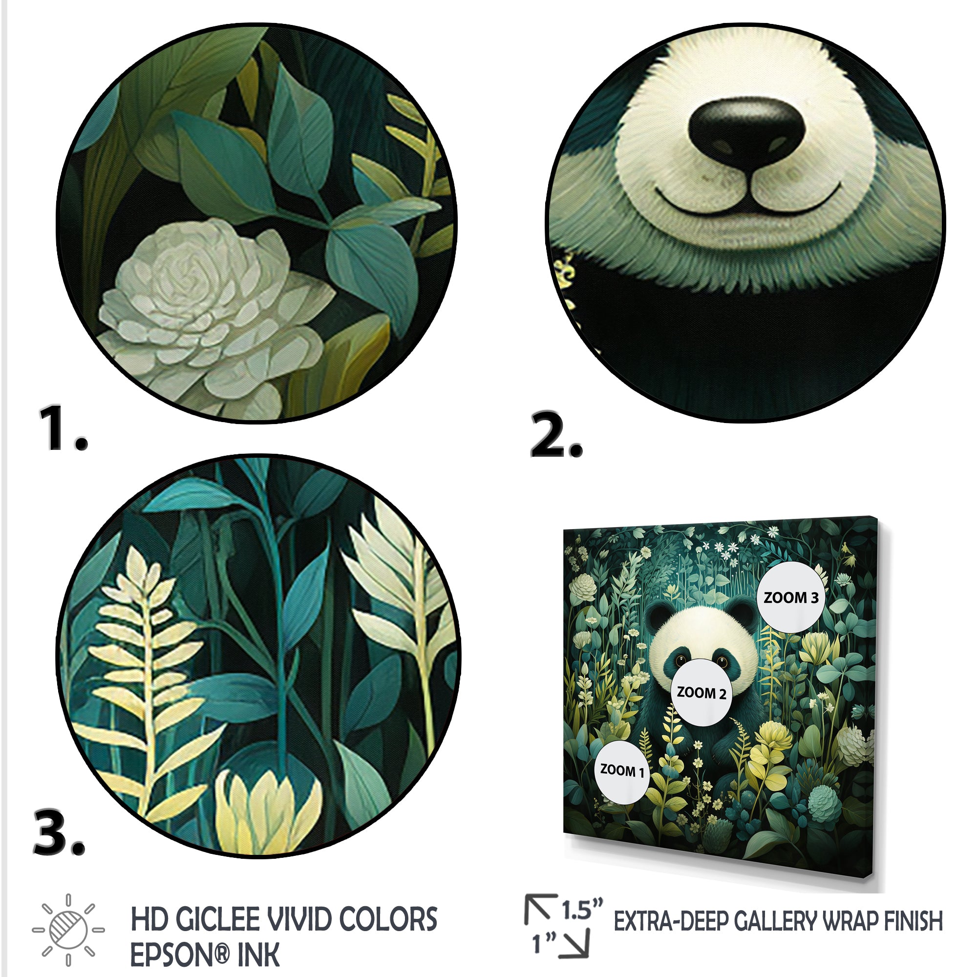 Cute panda children art - White Panda Wall Art