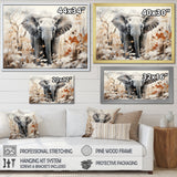 Elephants Bamboo Wonderland - Elephant Large Canvas Wall Art