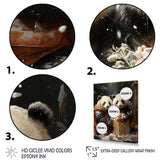 Snowy Bamboo Panda Party - Panda Bedroom Wall Art