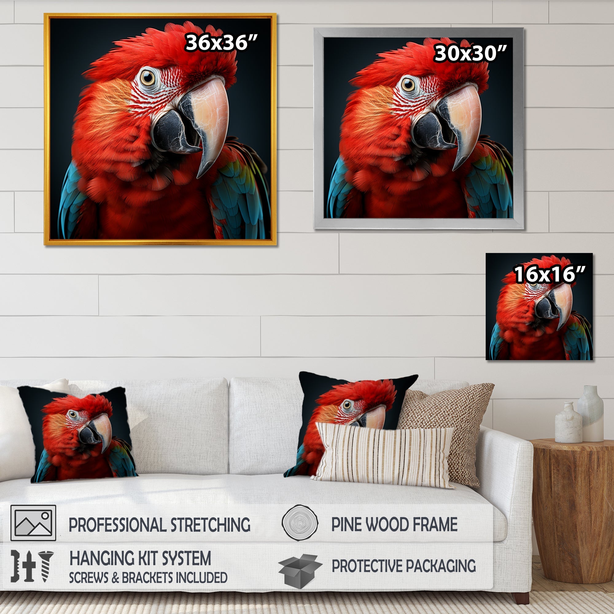 Red Parrot portrait photo - Parrot Wall Art Prints