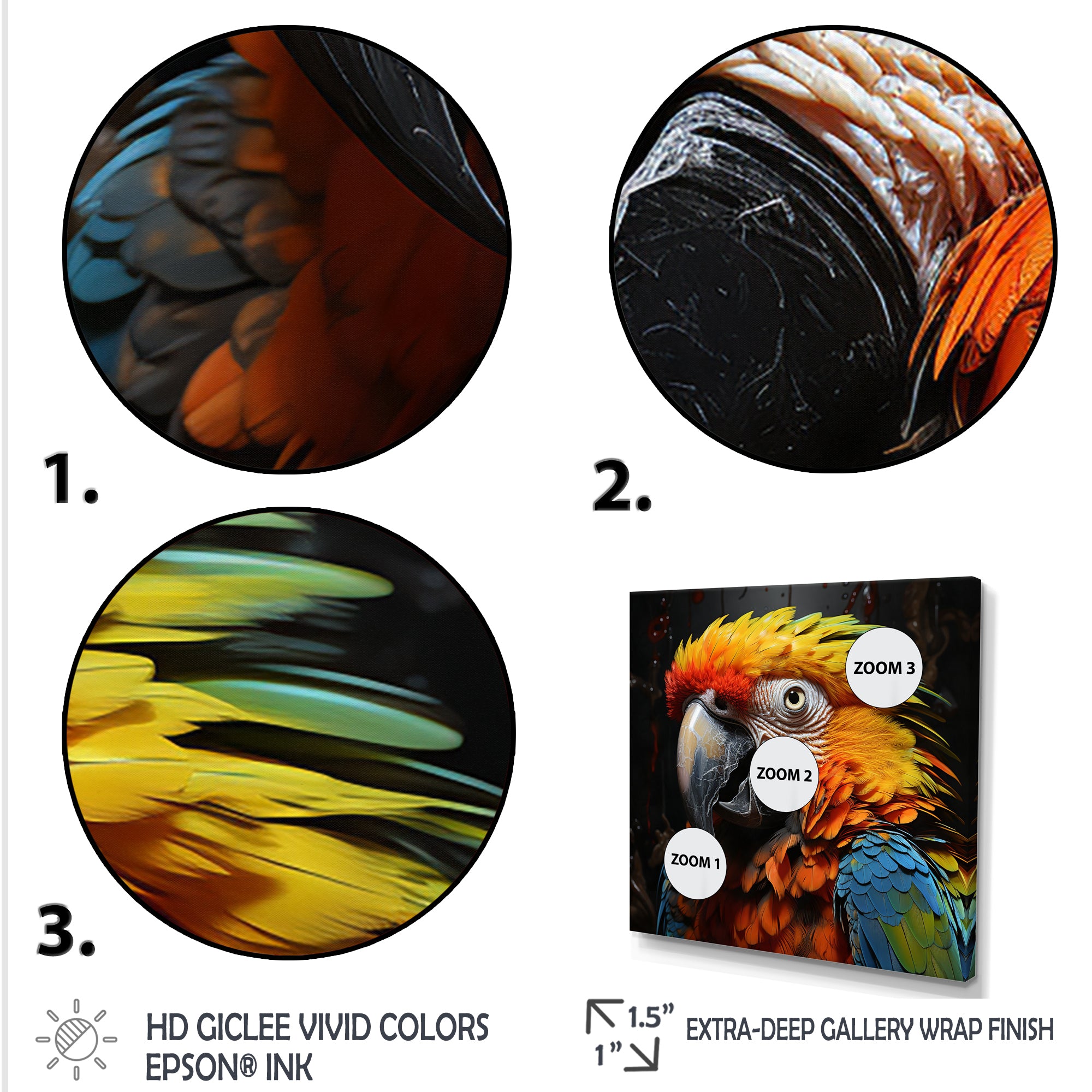 Yellow and blue Parrot portrait photo - Yellow Parrot Wall Art