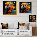 Yellow and blue Parrot portrait photo - Yellow Parrot Wall Art