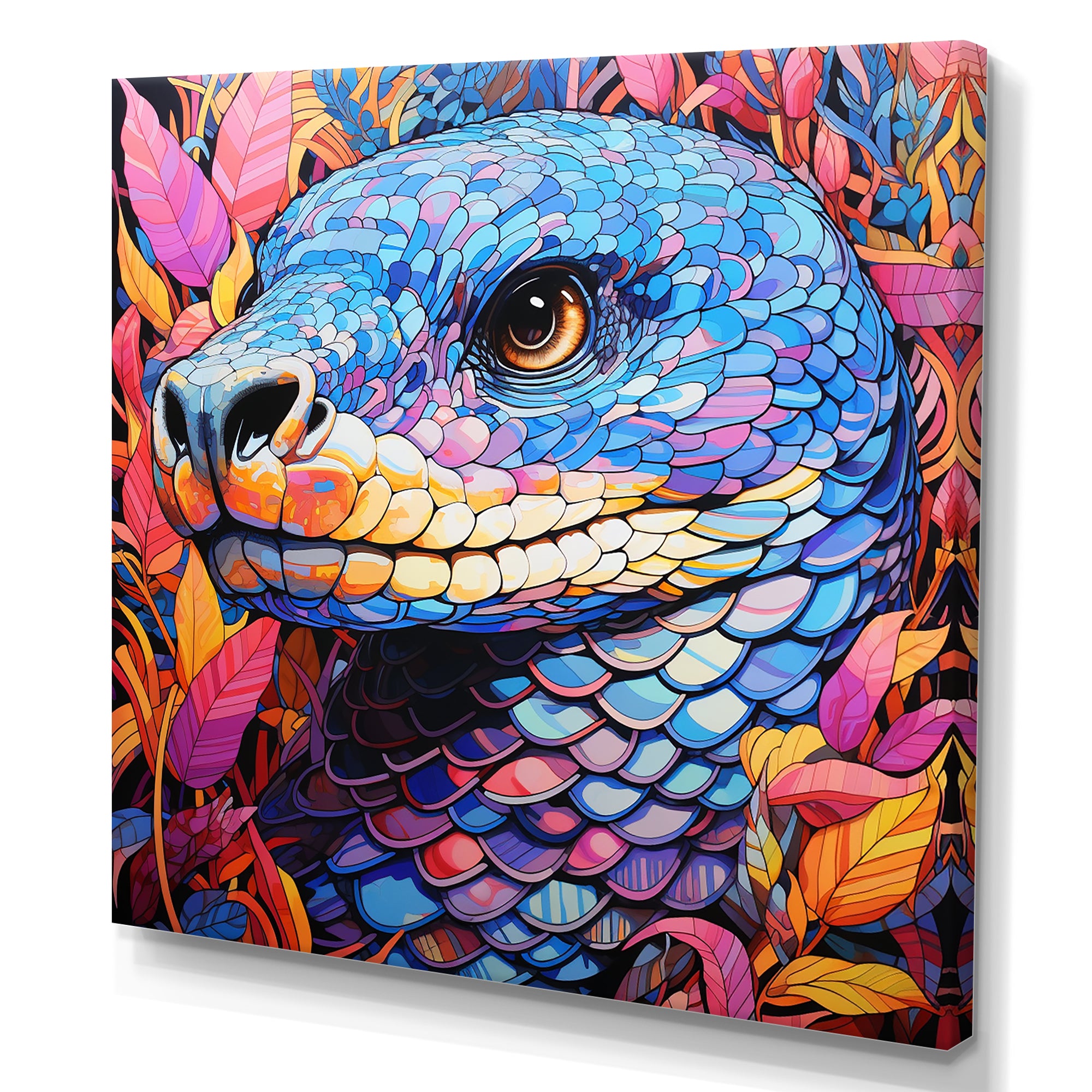 Snake purple and pink Grace - Snake Large Canvas Wall Art