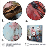 Blue and pink bird floral tree Harmony - Bird Wall Decor