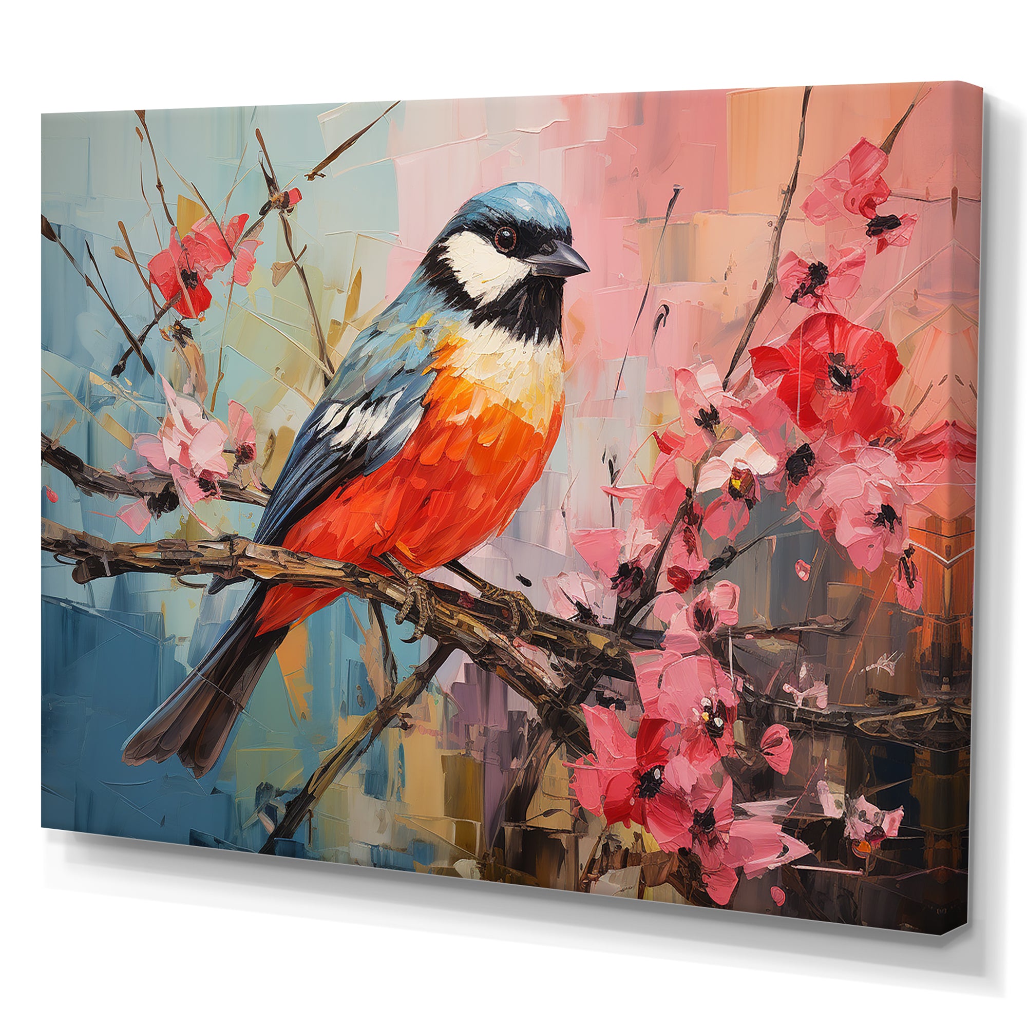 Blue bird floral tree harmony - Blue Bird Wall Art