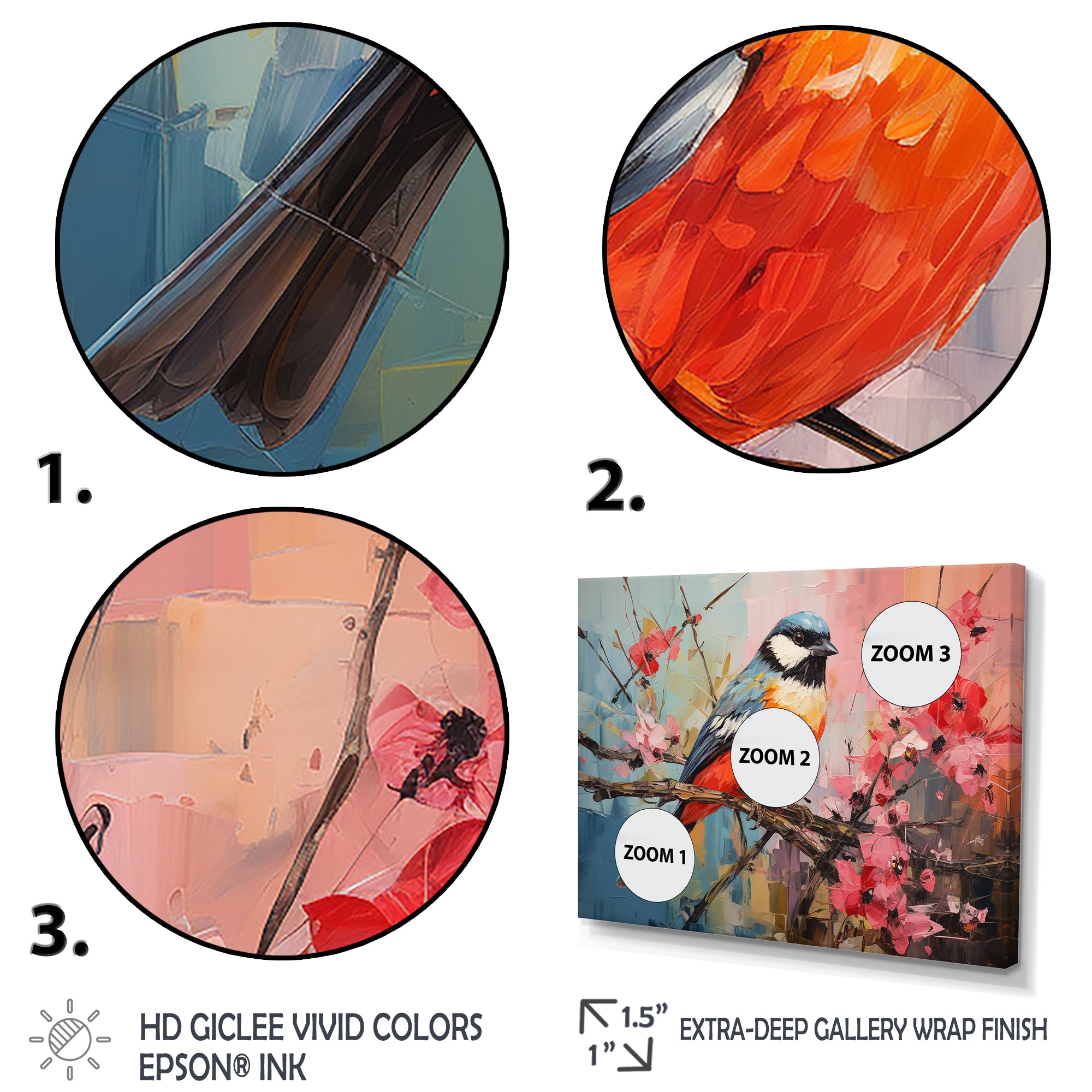 Blue bird floral tree harmony - Blue Bird Wall Art