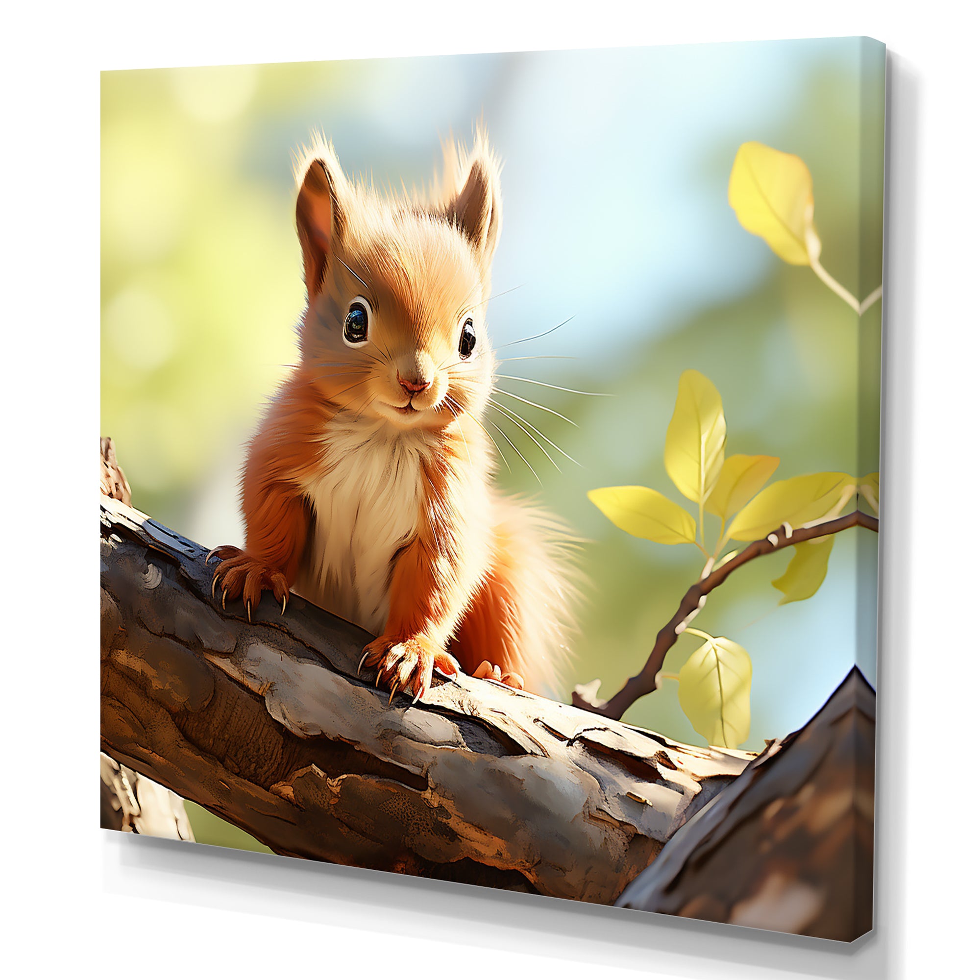 Forest cute Squirrel - Squirrel Large Canvas Wall Art