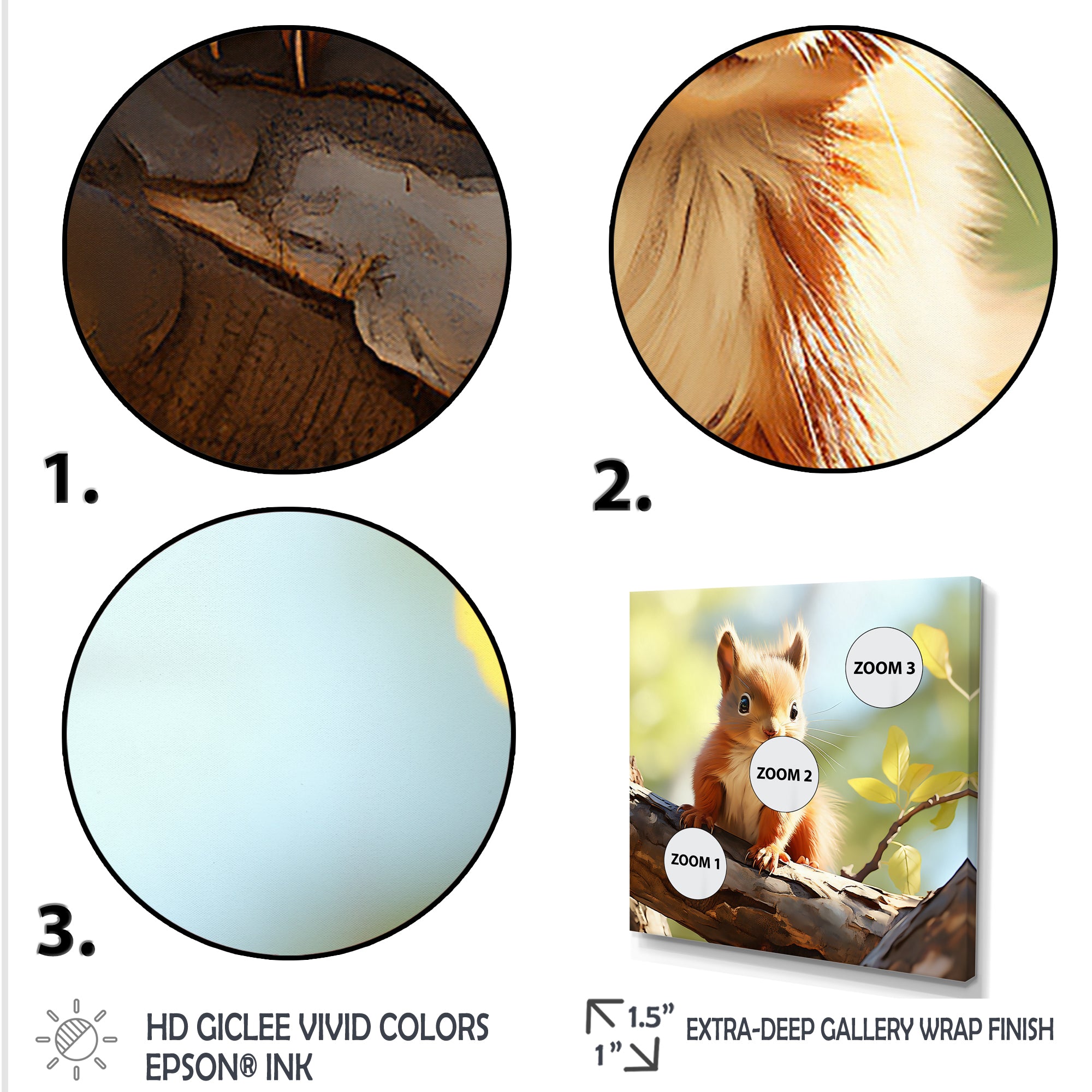 Forest cute Squirrel - Squirrel Large Canvas Wall Art