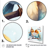 Blue and yellow Bird Buddies Winter Adventure - Bird Canvas Wall Art