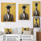 Chic Zebra suit - Yellow Zebra Fashion Wall Art