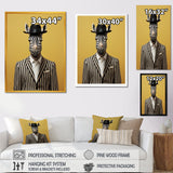 Chic Zebra suit - Yellow Zebra Fashion Wall Art