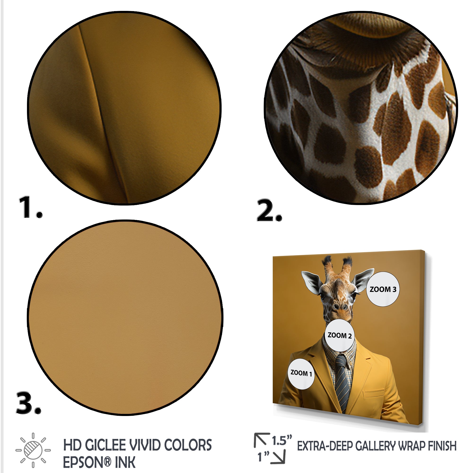 Giraffe in suit fashion Elegance - Giraffe Fashion Home Decor Art