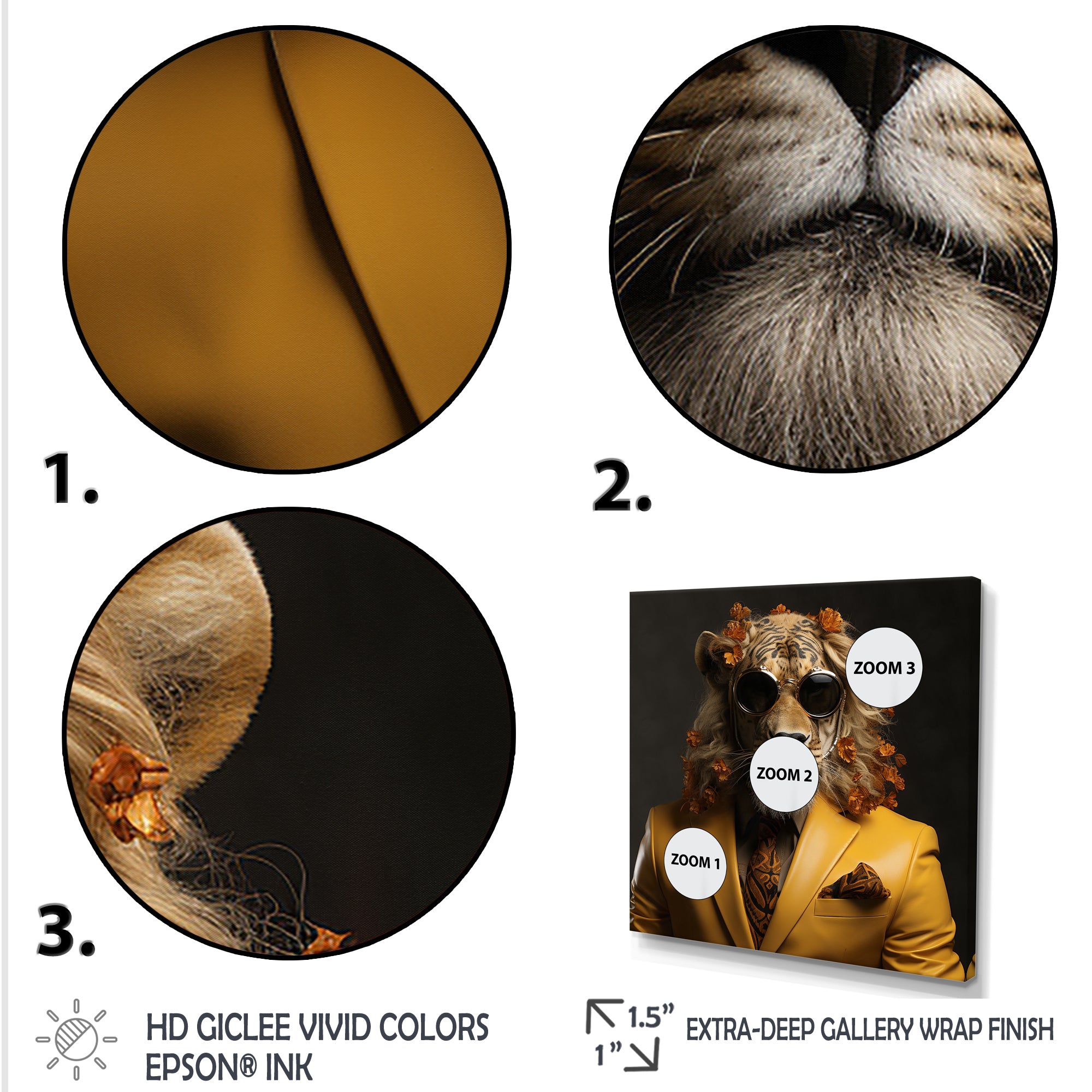 Lion in suit fashion Elegance - Lion Fashion Living Room Wall Art