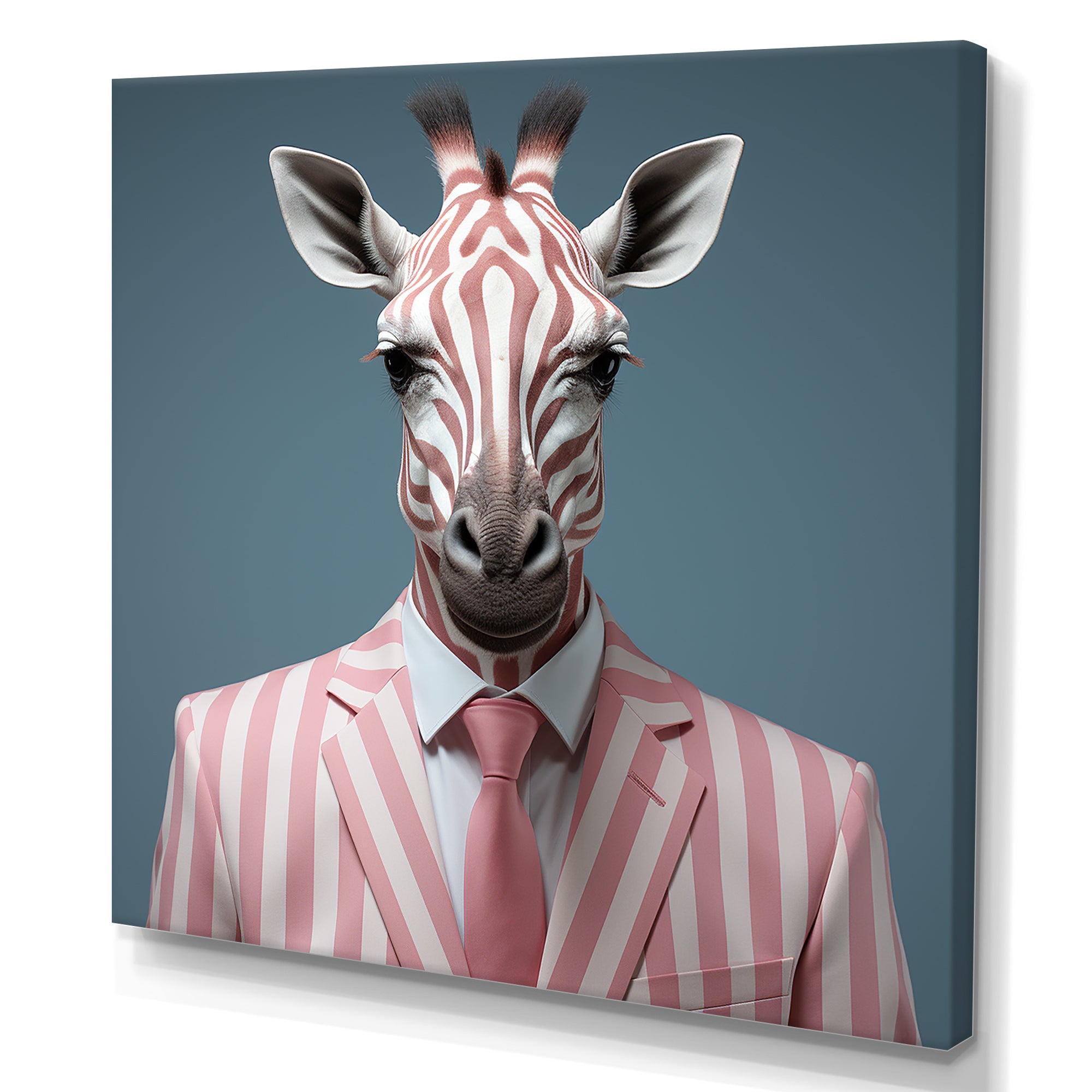 Pink and white Giraffe fashion Elegance - Giraffe Fashion Bedroom Wall Art