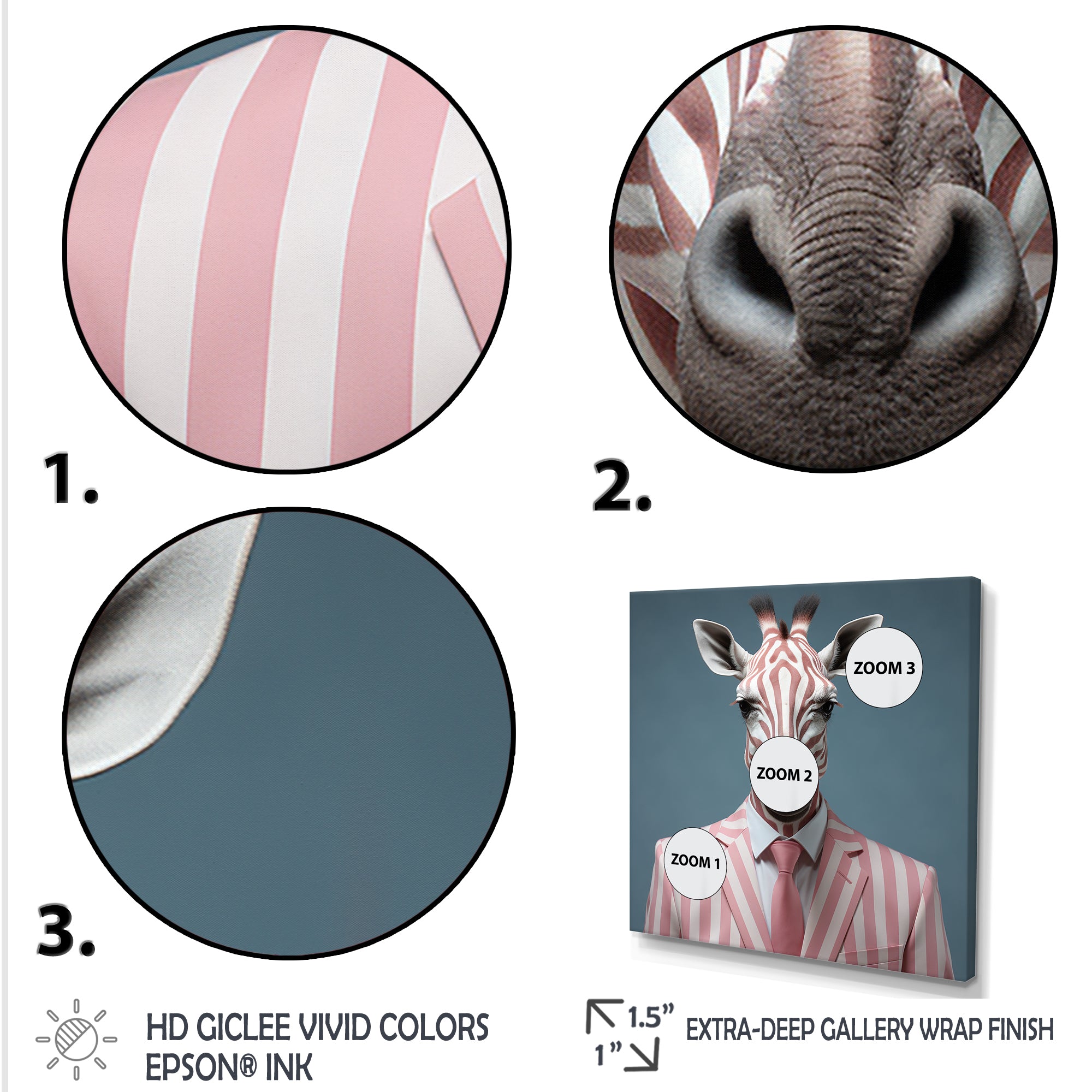 Pink and white Giraffe fashion Elegance - Giraffe Fashion Bedroom Wall Art