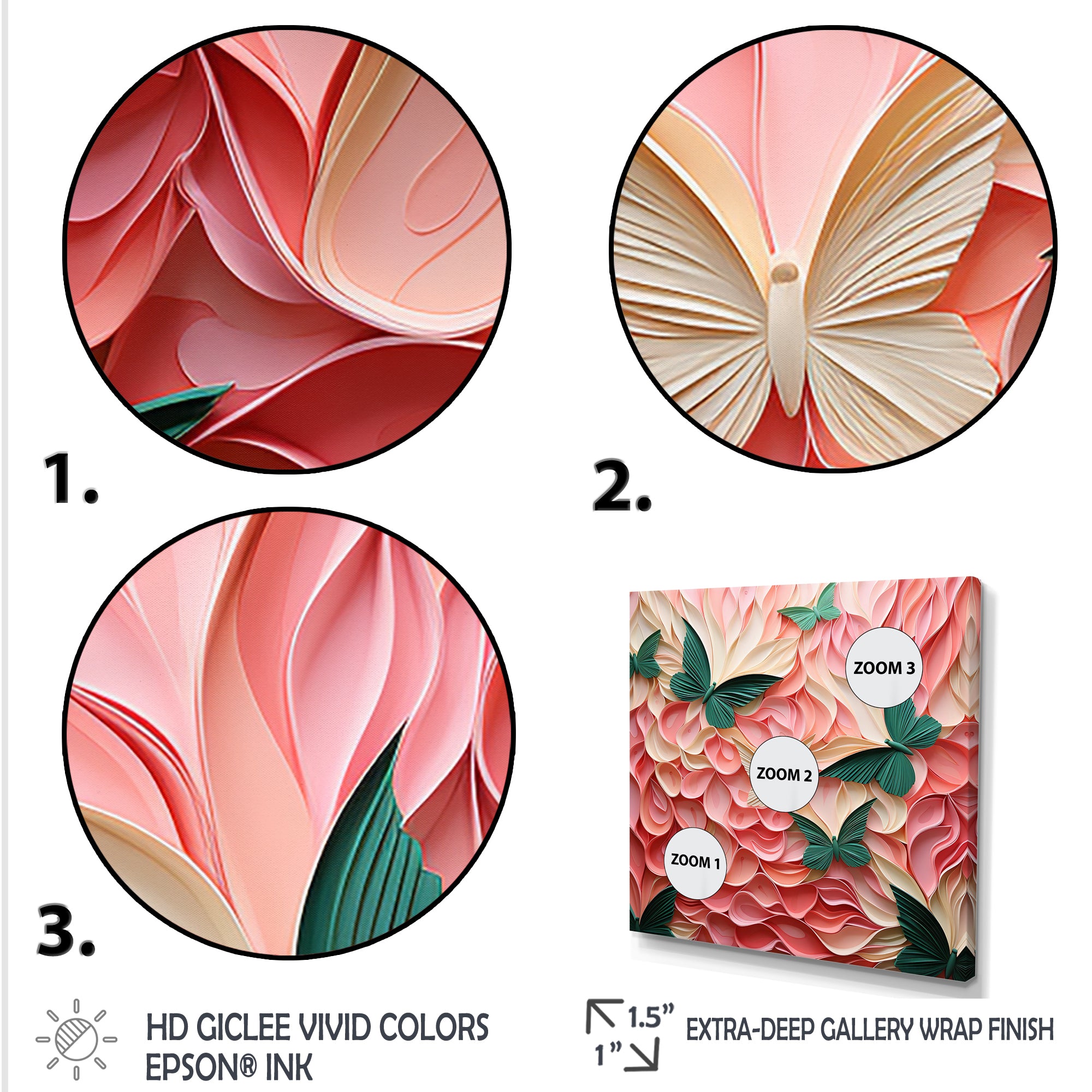 Detailed green butterfly Harmony - Butterfly Wall Decor
