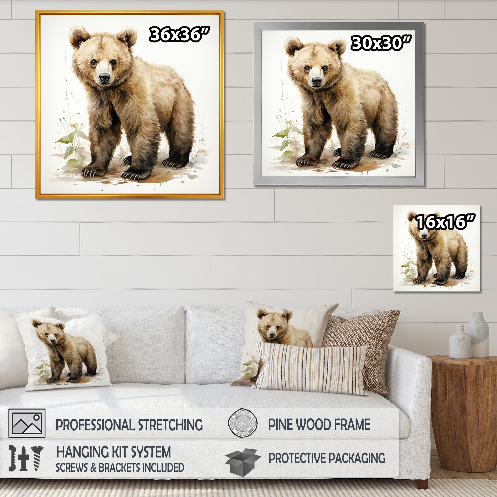 Cuddly grizzly bear cub - Brown Bear Wall Art