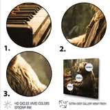 Forest bear playing piano - Bear Large Canvas Wall Art