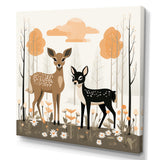 Nursery art deer family in the woods - Deer Home Decor Art
