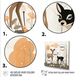 Nursery art deer family in the woods - Deer Home Decor Art