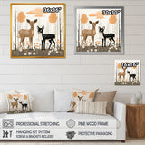 Nursery art deer family in the woods - Deer Home Decor Art