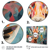 Orange and green Giraffe Portrait - Animals Canvas Wall Art