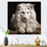 Ivory King portrait elegance - Lion Canvas Wall Art