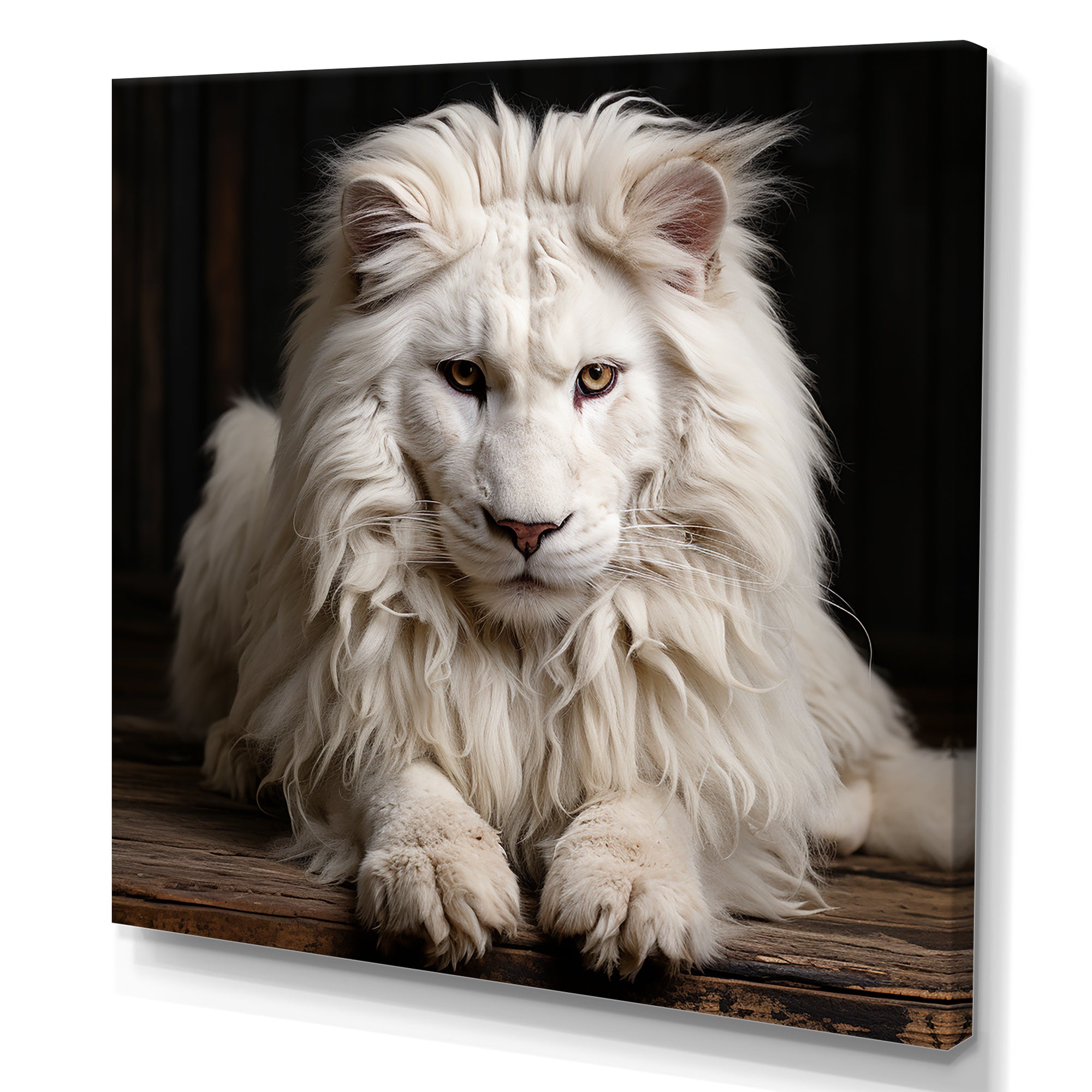 Ivory King portrait elegance - Lion Canvas Wall Art