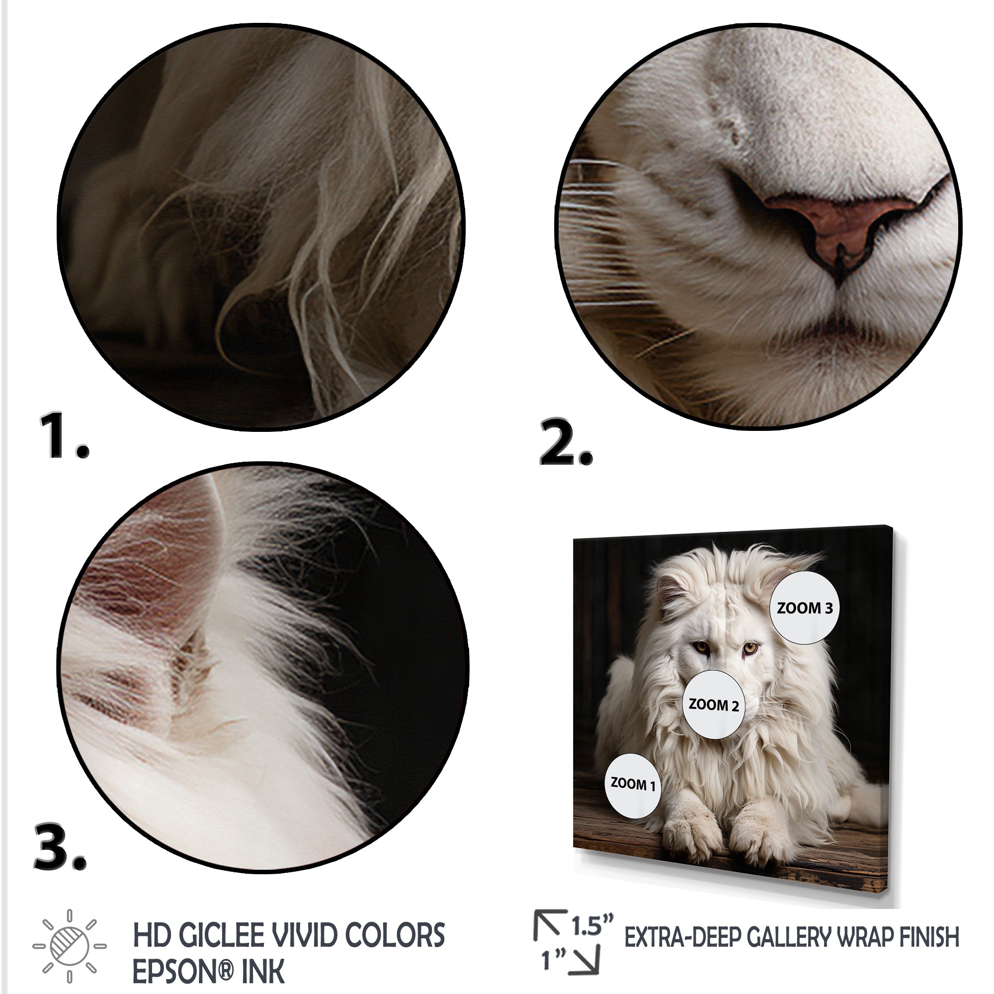 Ivory King portrait elegance - Lion Canvas Wall Art