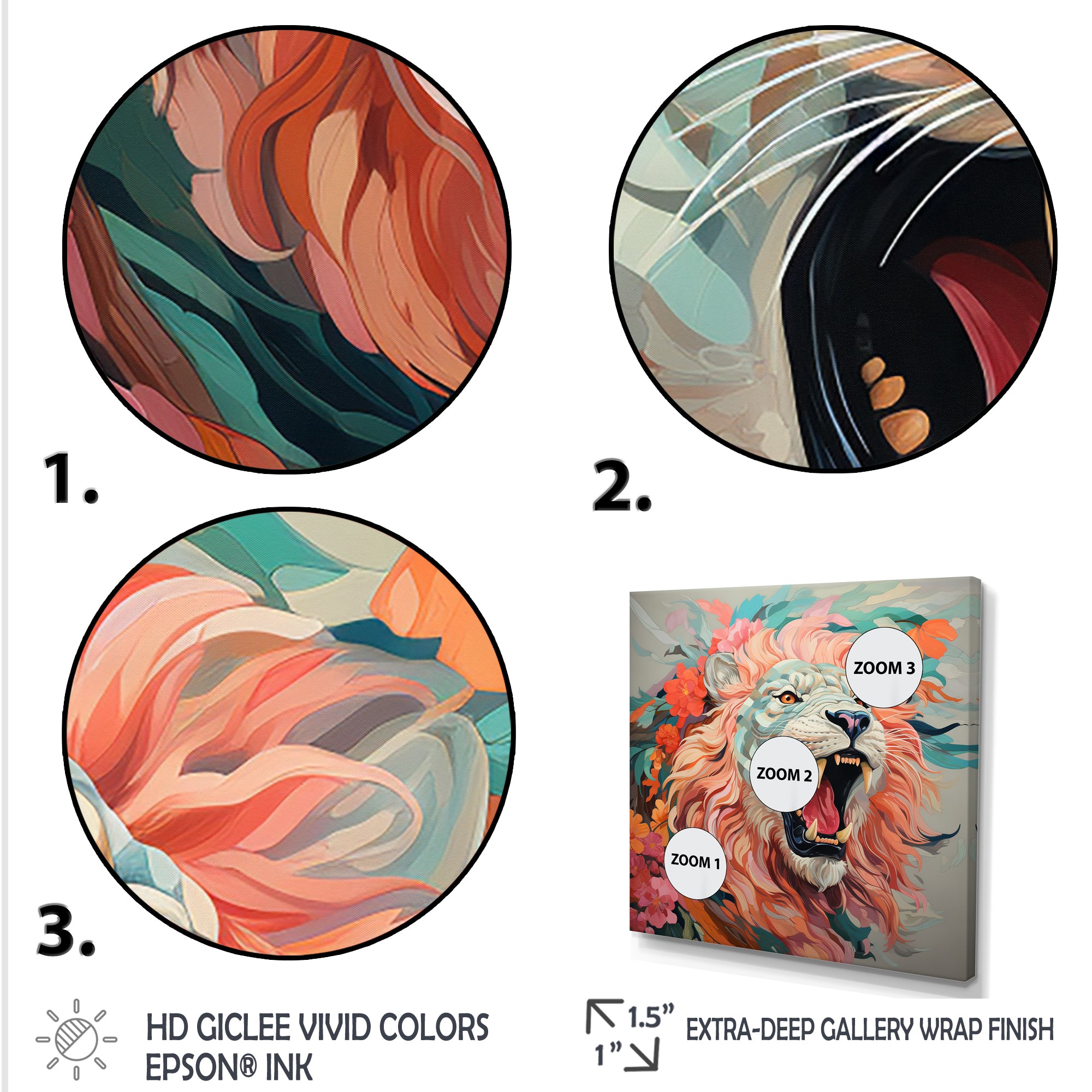 Pink and Grey Lion roar - Pink Lion Wall Art