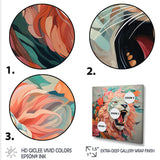 Pink and Grey Lion roar - Pink Lion Wall Art