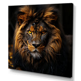 Midnight golden lion - Lion Bedroom Wall Art