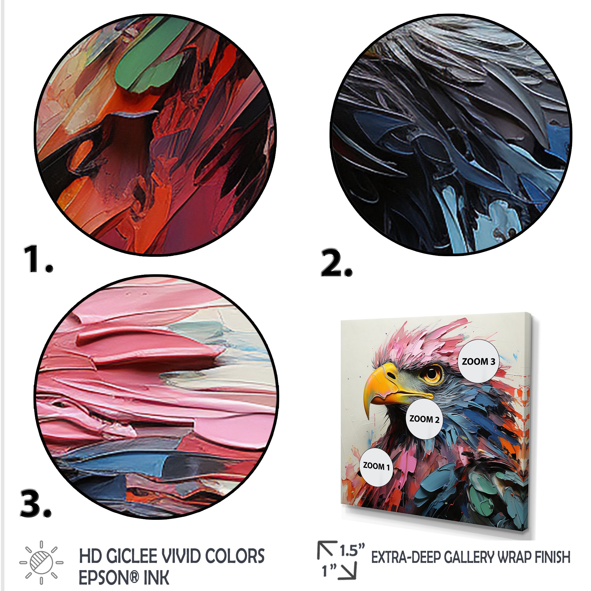 Pink and blue Majesty Eagle - Eagle Home Decor Art