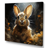 Curious floral rabbit meadow photo - Rabbit Living Room Wall Art