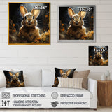 Curious floral rabbit meadow photo - Rabbit Living Room Wall Art